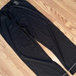 Y2K Juicy Couture Women’s Medium Black/Pink Silky Pajama Lounge Pants Bling Logo